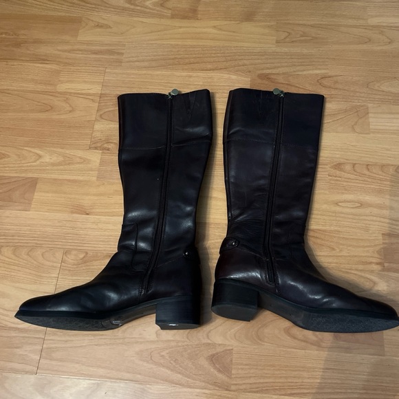 Etienne Aigner Boots Womens Size 8 Brown Tall Riding Zipper - Picture 3 of 13